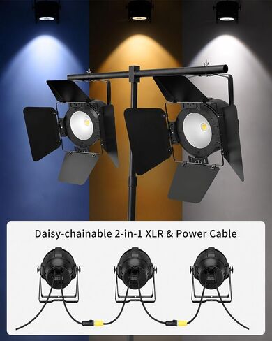 أضواء المسرح بيتوبر 200 واط COB LED إضاءة إضاءة للمسرح مع باب دافئ وبارد أبيض LED ضوء Par أضواء DMX/Master-Slave DJ أضواء إضاءة إضاءة /resnel لأزياء الكنيسة زفاف مسرح الصور (4) in Kuwait