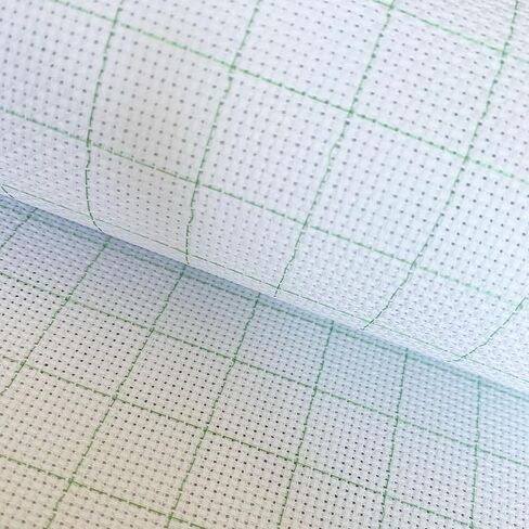 14CT Easy Count Thread Grid Aida Cloth Embroidery Cross Stitch Fabric, Green Grid, 29" W x 39" L in Kuwait