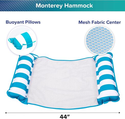Aqua Monterey Hammock Pool Float - Three Pack - Light Blue, Navy & Burgundy/White Stripe, 3-Pack in Saudi Arabia
