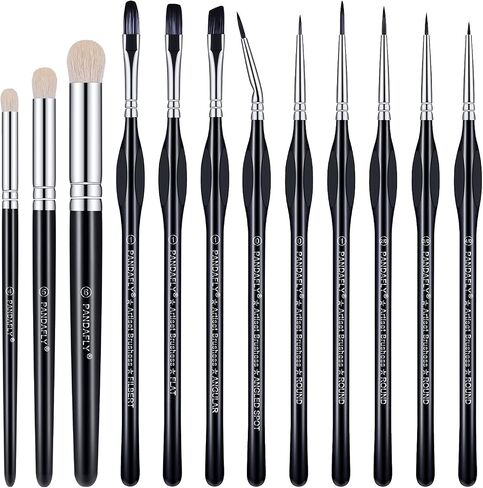 PANDAFLY Detail Paint Brushes Set for Fine Detailing & Art Painting, 15pcs in Saudi Arabia