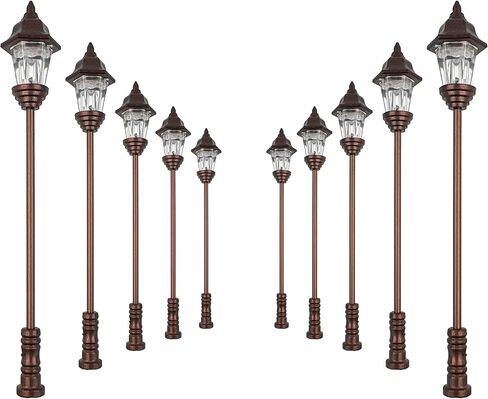 10pcs 1:160 Miniature LED Garden Street Lamp No.12 HO N O Scale Micro Landscape Lighting Accessory for Model Railroad Diorama,Adjustable Base, 3V Low Voltage,Ages 14+ in Saudi Arabia