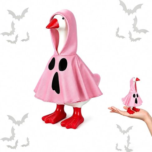 Halloween Ghost Costume Outfit for 7 Inch Magnetic Desktop Goose Statue, Cute White Ghost Clothes Accessories, Spooky Mini Tabletop Goose Decor for Office Home Desk Halloween Party Ornament Gift in Saudi Arabia
