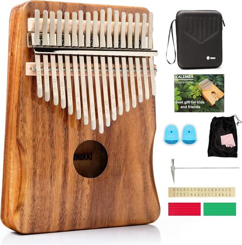 UNOKKI 17 Key Kalimba Thumb Piano with Ore Steel Tines | Includes Hard Case, Tuning Hammer, Hand Rest & More | Acacia Mbira Finish (Light Brown) | Ideal Gift for Kids & Adults | Acacia Wood in Kuwait