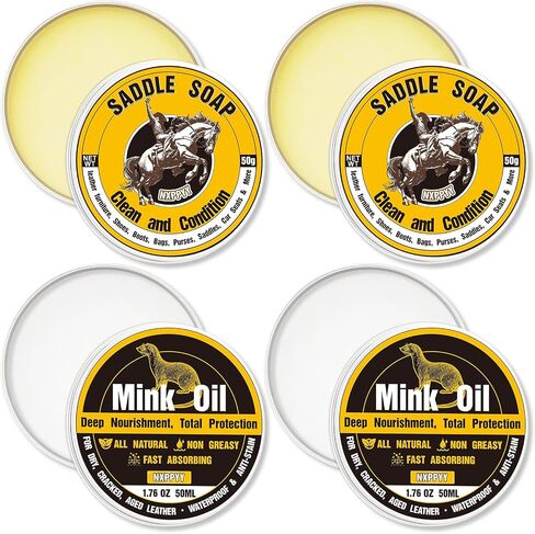 Leather Boot Care Kit, Mink Oil & Saddle Soap for Leather Cleaner & Boots in Saudi Arabia