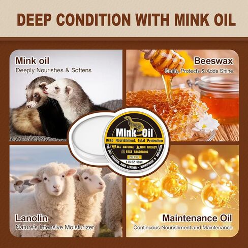 Leather Boot Care Kit, Mink Oil & Saddle Soap for Leather Cleaner & Boots in Saudi Arabia
