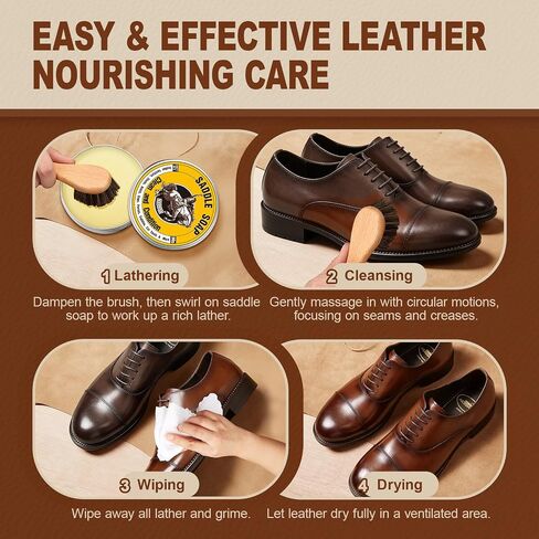 Leather Boot Care Kit, Mink Oil & Saddle Soap for Leather Cleaner & Boots in Saudi Arabia
