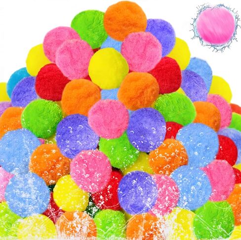 140 Pcs Reusable Water Splash Balls,2.4 Inch Colorful Water Ball with a Mesh Bag for Kids,Pool Party,Lawn,Beach,Outdoor Game Activities in Saudi Arabia