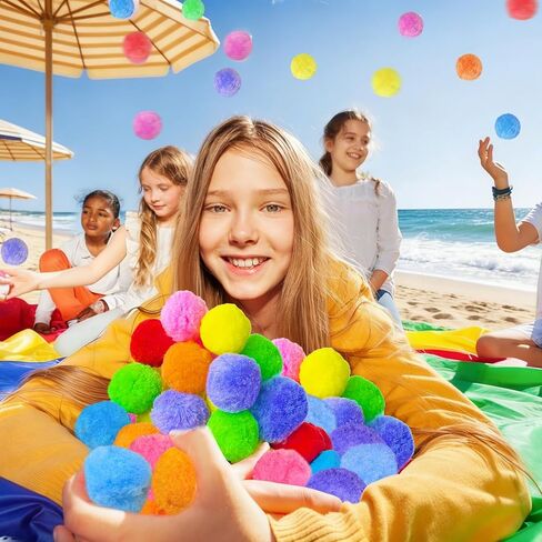 140 Pcs Reusable Water Splash Balls,2.4 Inch Colorful Water Ball with a Mesh Bag for Kids,Pool Party,Lawn,Beach,Outdoor Game Activities in Saudi Arabia