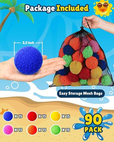 LQYoyz 90 Pcs Reusable Water Balloons for Kids in Saudi Arabia