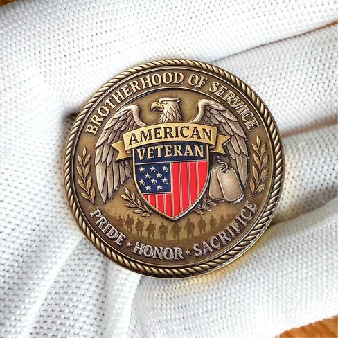 DD-214 Veteran Challenge Coin - It's A Veteran Thing Commemorative Military Medallion with American Eagle & Flag - Brotherhood of Service for Men, US Military Retirees in Saudi Arabia
