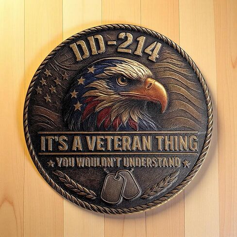 DD-214 Veteran Challenge Coin - It's A Veteran Thing Commemorative Military Medallion with American Eagle & Flag - Brotherhood of Service for Men, US Military Retirees in Saudi Arabia