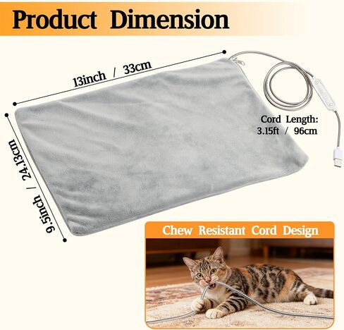 Texsens USB Powered Heated Pet Pad for Cats & Dogs, Portable Warmer in Kuwait