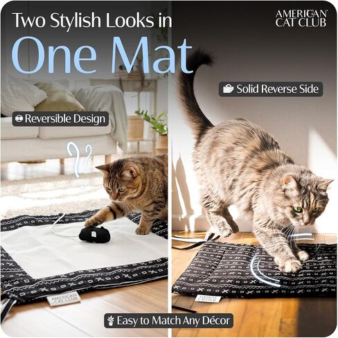 American Cat Club Reversible Crinkle Cat Mat with Mouse Toy, 18" x 13" in Saudi Arabia
