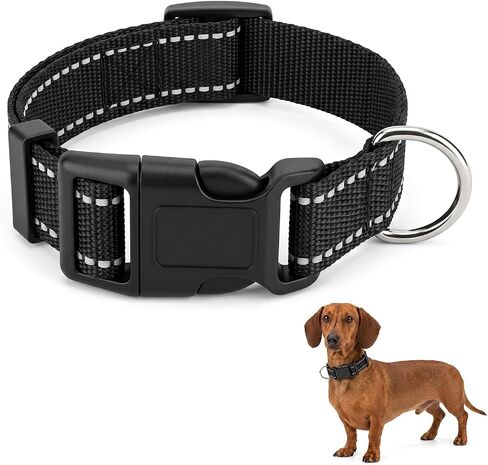 Dachshund Collar, Reflective Dog Collar, Sturdy and Durable, Black in Saudi Arabia