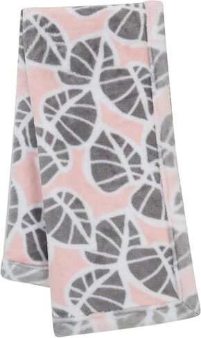 Lambs & Ivy Calypso Pink/Gray Koala Leaf Print Luxury Coral Fleece Baby Blanket in Kuwait