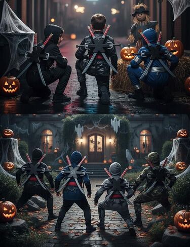 Ninja Kids Toys, Ninja Swords and Weapons Backpack Toy Set for Boys in Kuwait