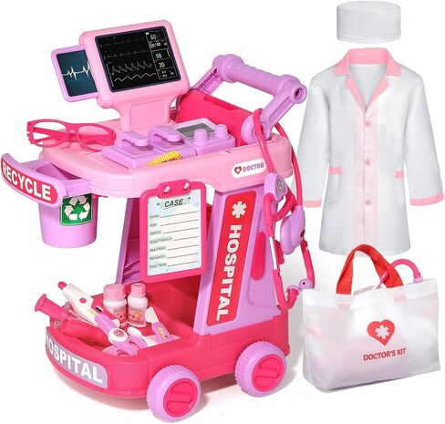 Phobby Doctor Kit Toy for Toddlers 2 3 4 5 Years Old, Pink in Saudi Arabia
