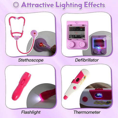 Phobby Doctor Kit Toy for Toddlers 2 3 4 5 Years Old, Pink in Saudi Arabia