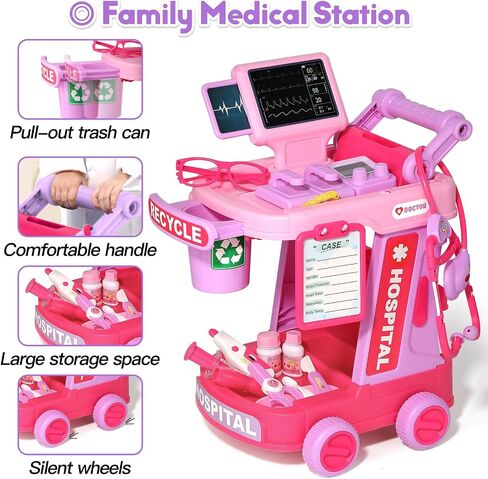 Phobby Doctor Kit Toy for Toddlers 2 3 4 5 Years Old, Pink in Saudi Arabia