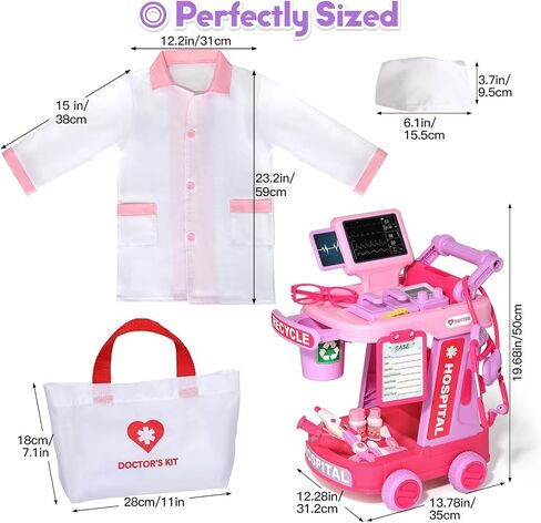 Phobby Doctor Kit Toy for Toddlers 2 3 4 5 Years Old, Pink in Saudi Arabia