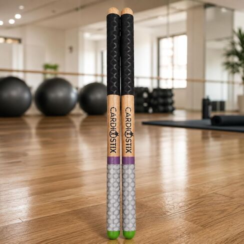 Basic Weighted 4.5oz per set American Hickory(I PAIR YOU CHOOSE) Wood Cardio Drum Sticks w/Black Grips | Drumming, Fitness, Aerobic Class, Exercises(Powder Blue) in Kuwait