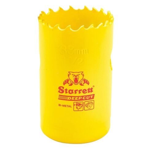 Starrett Bi-Metal Deep Cut Hole Saw with Abrasion Resistant HSS Teeth - Ideal for Cutting Metal, Steel, and Wood - 1-1/2" (25mm) Diameter, 2" Depth - DCH0112-G in Kuwait