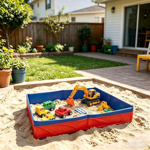 2 Pack Folding Portable Sandbox 20 Inch Square PVC Sand Box in Kuwait