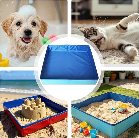 2 Pack Folding Portable Sandbox 20 Inch Square PVC Sand Box in Kuwait
