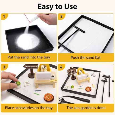 FamilyKit Zen Garden Kit for Desk, Mini Zen Garden Calming Stress Relief in Kuwait