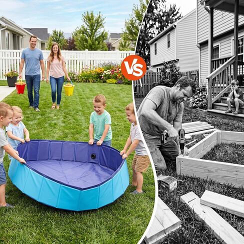 Kids Foldable Portable Sandbox, Large 48'' Sand Box for Outdoor Indoor Use in Kuwait
