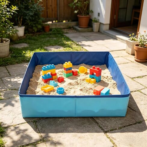 2 Pack Foldable Sandbox，20 Inch Portable PVC Sand Box for Pets Outdoor Indoor Play Sand Tray Foldable Puppy Swimming Pool in Kuwait