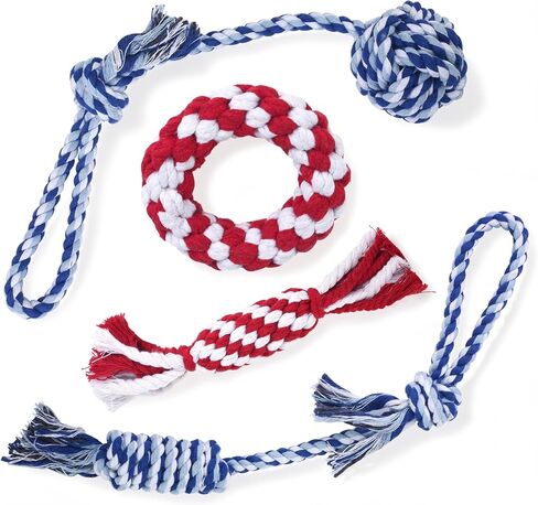 Depets Dog Rope Toys for Small Dogs, 4-Pack Puppy Chew Toys for Teething in Saudi Arabia