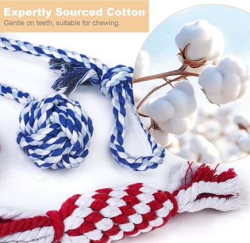 Depets Dog Rope Toys for Small Dogs, 4-Pack Puppy Chew Toys for Teething in Saudi Arabia