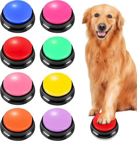 Recordable Buttons 4 Color, Dog Buttons for Communication, Training Your Pet to Talk, Talking Pet Buttons, Dog Training Set, 30 Second Record & Clear Playback in Kuwait