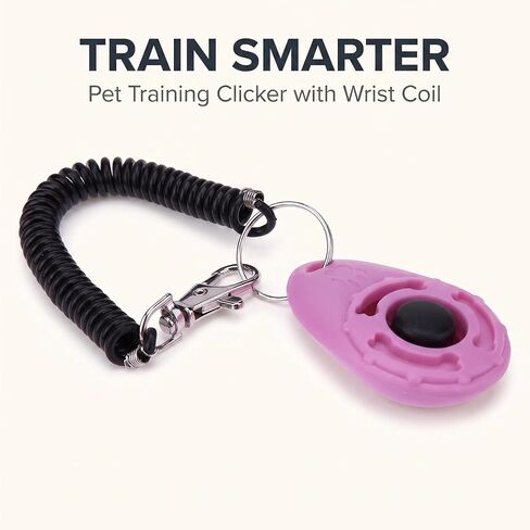 2Pcs Pink Dog Clicker for Training Easy to Use with Button Dog Training Accessories Strong and Long-Lasting, Training and Behavior Aids in Kuwait