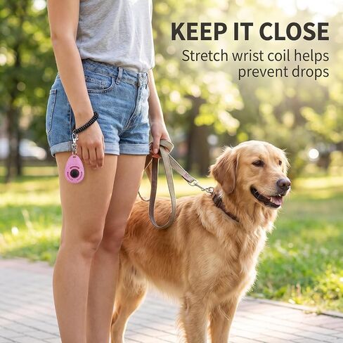 2Pcs Pink Dog Clicker for Training Easy to Use with Button Dog Training Accessories Strong and Long-Lasting, Training and Behavior Aids in Kuwait