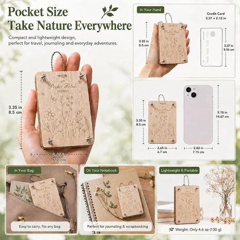 Suziko Pocket Flower Press Kit, Portable Mini Wooden Flower Press with10 Layers Drying Boards & Papers in Kuwait