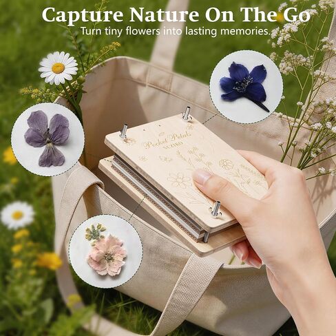 Suziko Pocket Flower Press Kit, Portable Mini Wooden Flower Press with10 Layers Drying Boards & Papers in Kuwait
