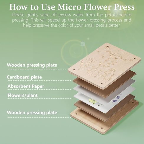 Suziko Pocket Flower Press Kit, Portable Mini Wooden Flower Press with10 Layers Drying Boards & Papers in Kuwait