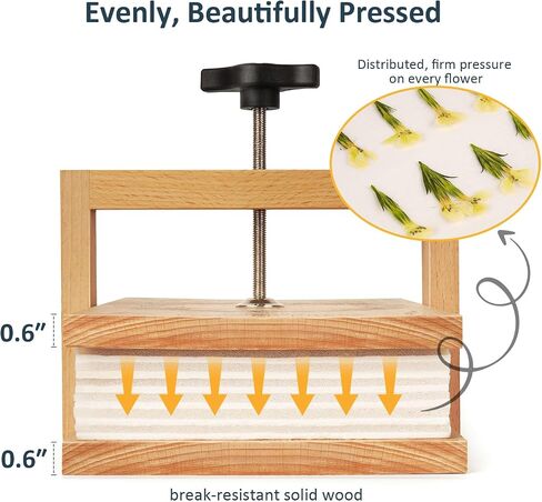 wisedry Flower Press Kit, Easy One-Step Pressing, Even Pressure, 6 Layers, 10 x 6 inch Flower Press Kit for Kids and Adults, Great Gifts for Anyone Who Loves Flowers and Crafts, Gift Box & User Guide in Saudi Arabia