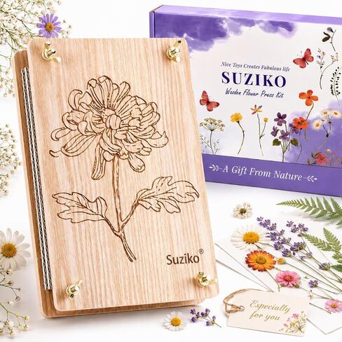 Suziko Large Flower Press Kit 10.8 x 6.9 inch for Adults, Flower and Plant Preservation Kit, Arts and Crafts for Adults Leaf Press, Great Gift for Lovers in Kuwait