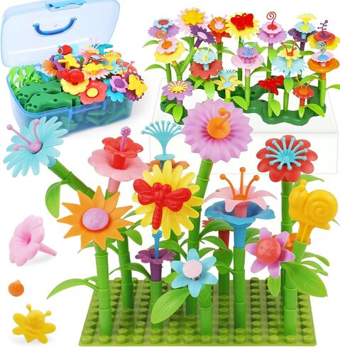 IQKidz Flower Bouquets Toy for Girls, DIY Arts and Crafts Kits for Kids Ages 4-6 6-8, STEM Flower Making Set with Storage Box & Basket, Birthday Gift for Age 5-7 8-10 Years Old in Kuwait