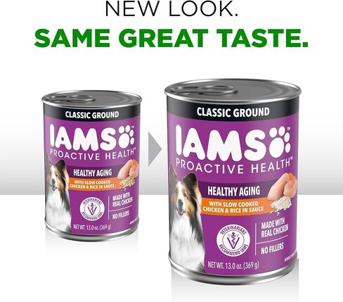 IAMS Proactive Health Senior Ground Wet Dog Food, Chicken, 13 oz, 12 Pack in Kuwait