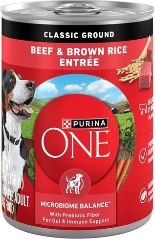 Purina ONE Classic Ground Beef & Rice Wet Dog Food, (12) 13 oz Cans in Kuwait