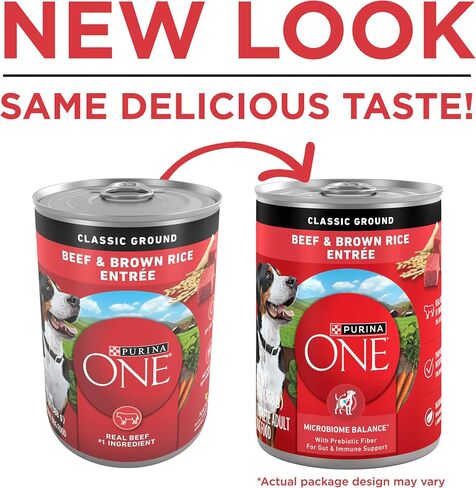 Purina ONE Classic Ground Beef & Rice Wet Dog Food, (12) 13 oz Cans in Kuwait