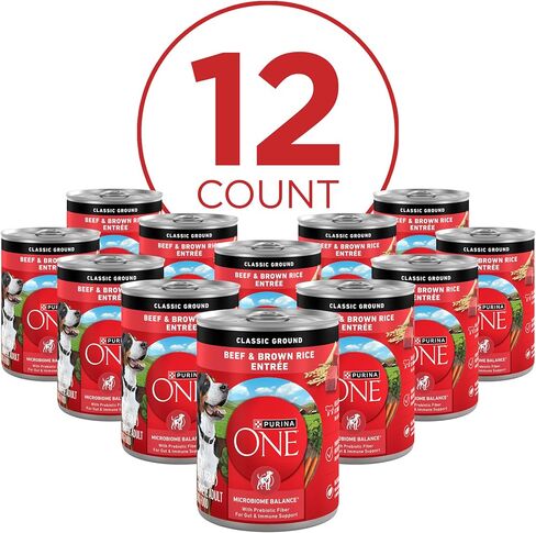 Purina ONE Classic Ground Beef & Rice Wet Dog Food, (12) 13 oz Cans in Kuwait