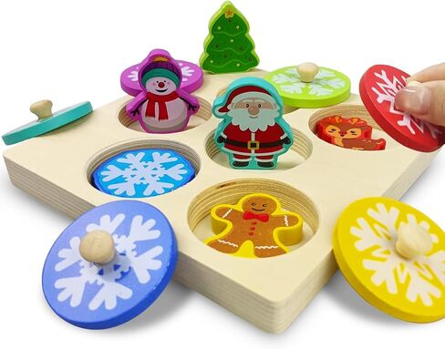 Pinkiwine Halloween Pumpkin Wooden Peg Puzzles Montessori Educational Toys for Kids Halloween Toys Party Favors Treat Bags Gifts in Kuwait