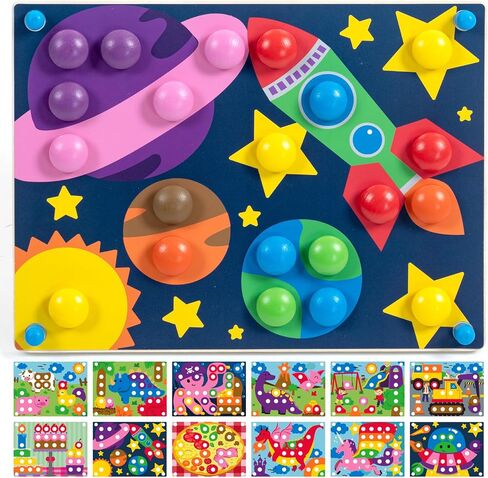 Nene Toys Wooden Color Matching Pegboard Puzzle for Toddlers Ages 2+ in Saudi Arabia