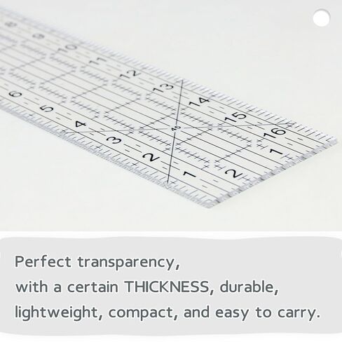 Acrylic Quilters Ruler,Sewing Ruler,3-Inch by 17-Inch, Non Slip Rings 15 Pieces for Quilting and Sewing (Clear) in Kuwait