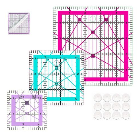 3 Quilting Square Ruler Quilting Templates(2.5"X2.5", 3.5"X3.5", 5"X5") in Kuwait